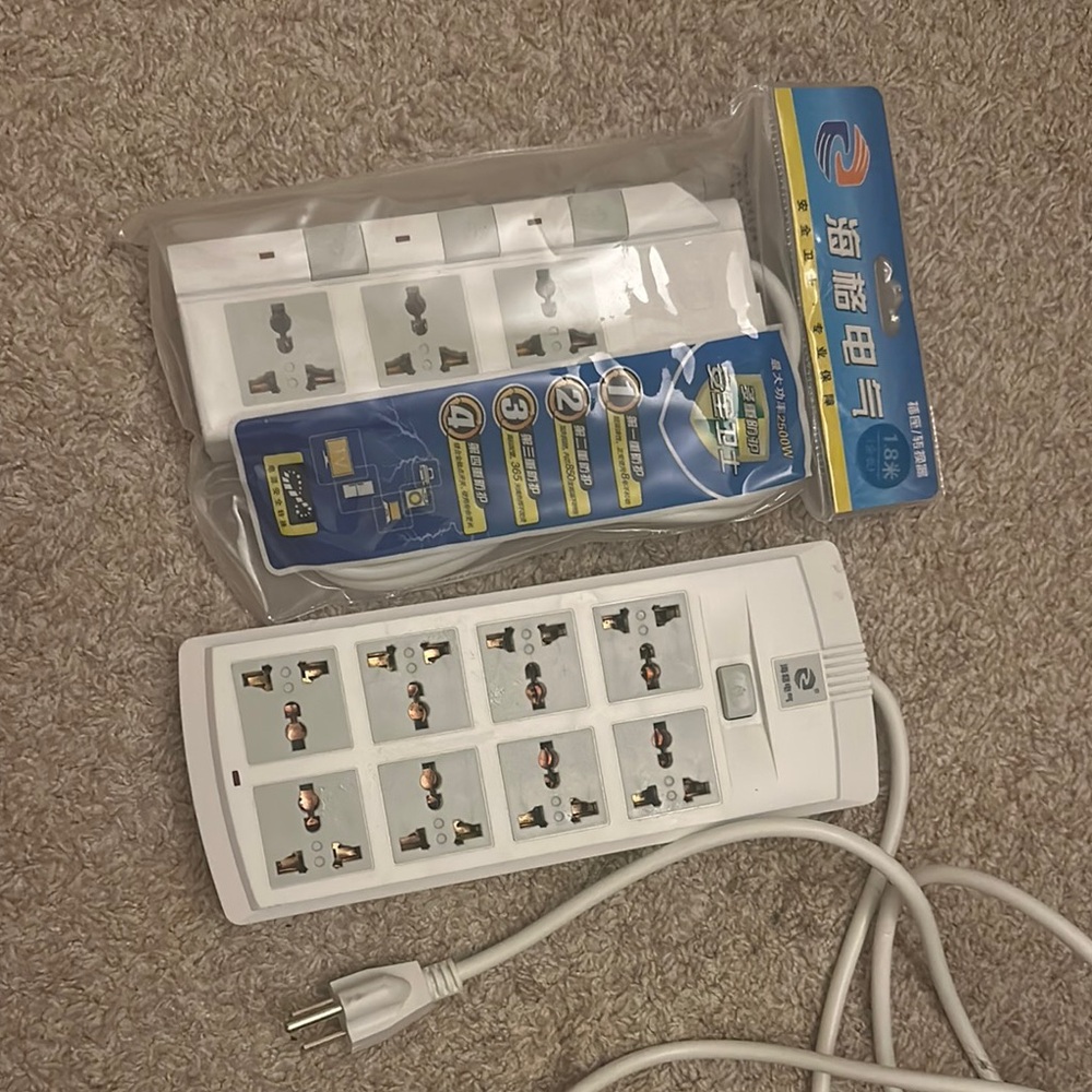 White Power Strip with Surge Protection